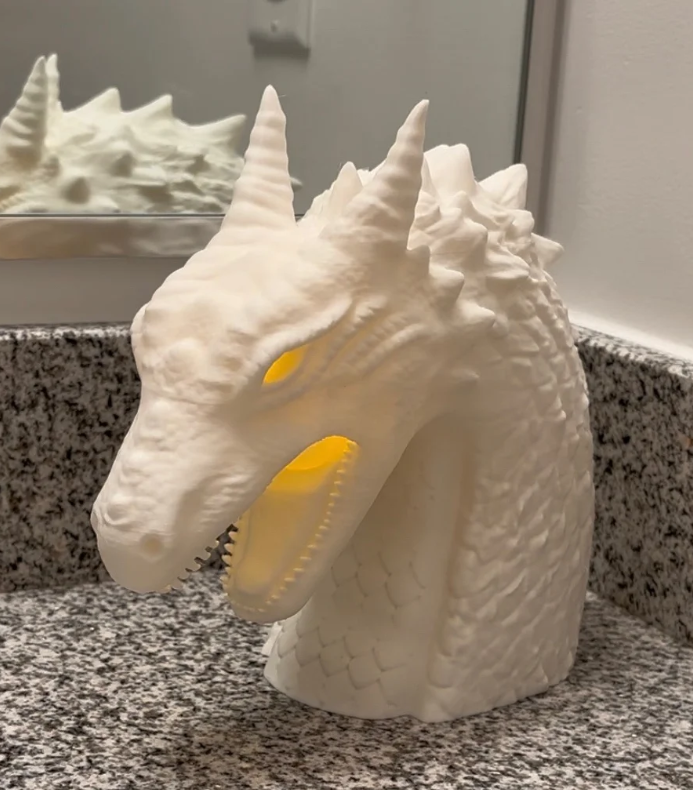 Lámpara Cabeza de Dragón  con Luz LED